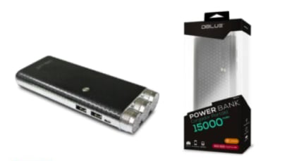 Power Bank DBLUE 15.000mAh 2 USB + Linterna DBPR027 Power Bank DBLUE 15.000mAh 2 USB + Linterna DBPR027