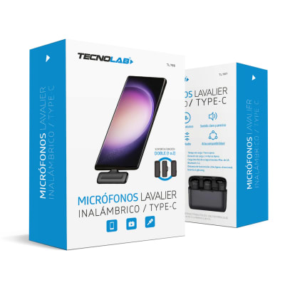 Micrófono Lavalier TecnoLab 2un Tipo C c/Estuche