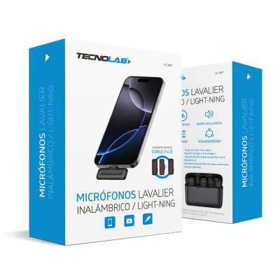 Micrófono Lavalier TecnoLab 2un Lightning c/Estuche