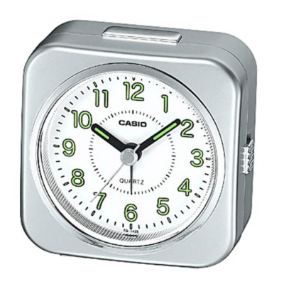 Reloj Despertador Casio TQ-143S Análogo Plateado/Blanco TQ-143S-8DF