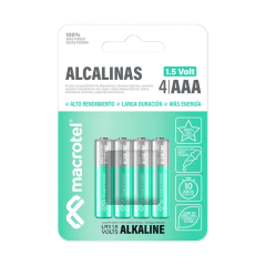 Blister 4un. Pila Alcalina Macrotel AAA