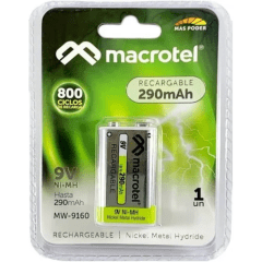 Batería Recargable Macrotel 9V 1un. 290mAh