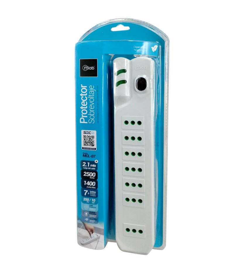 Protector Sobrevoltaje MLAB MCL-07 1400J 2.1m Blanco4