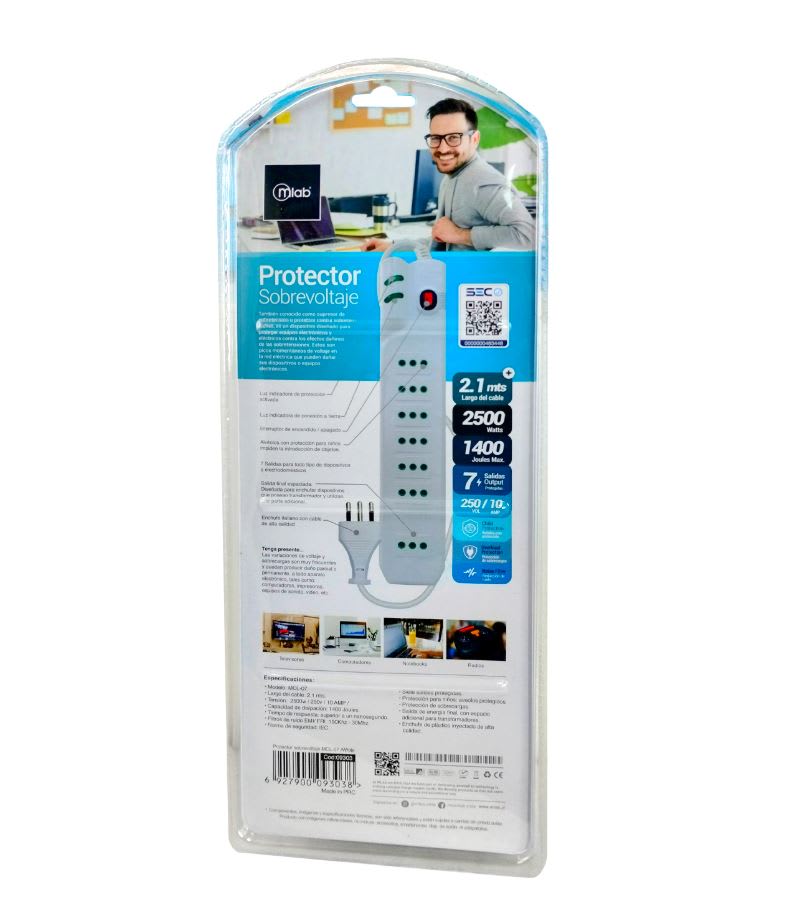 Protector Sobrevoltaje MLAB MCL-07 1400J 2.1m Blanco5