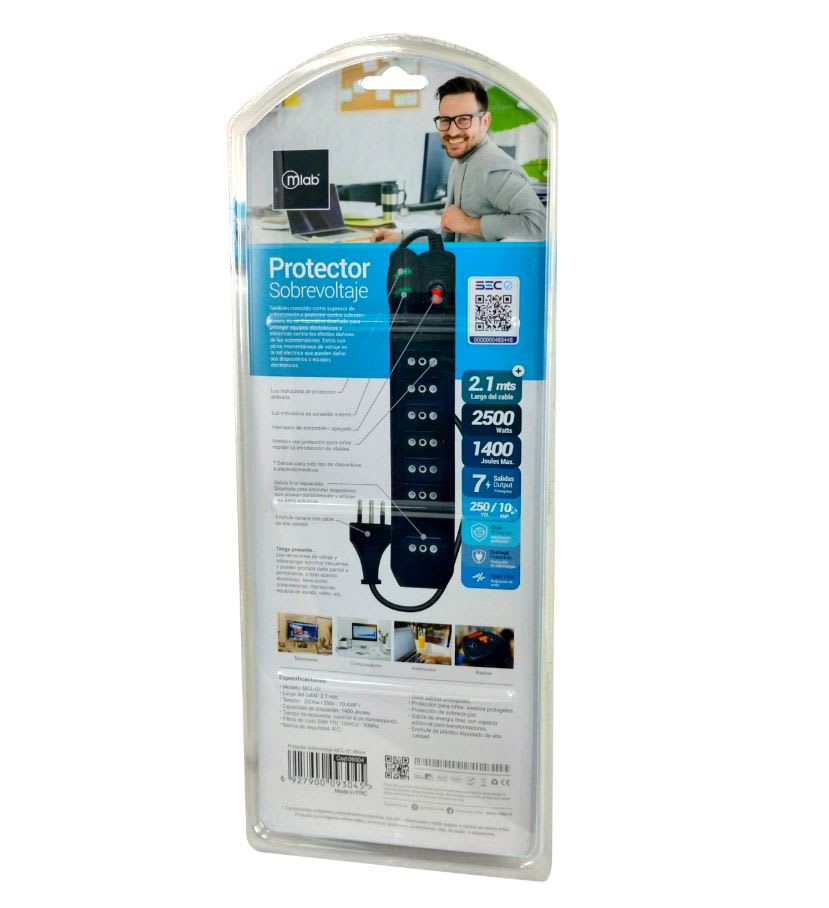 Protector Sobrevoltaje Mlab MCL-07 1400J Negro 093044