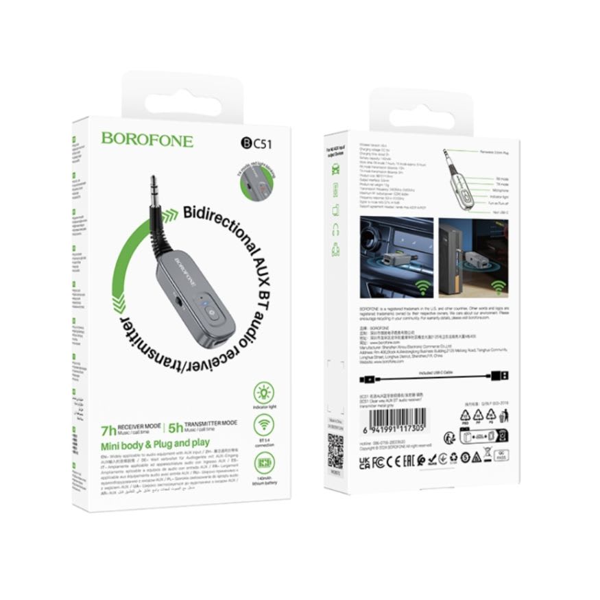 Adaptador Bluetooth Borofone BC51 V5.4 Bidireccional3