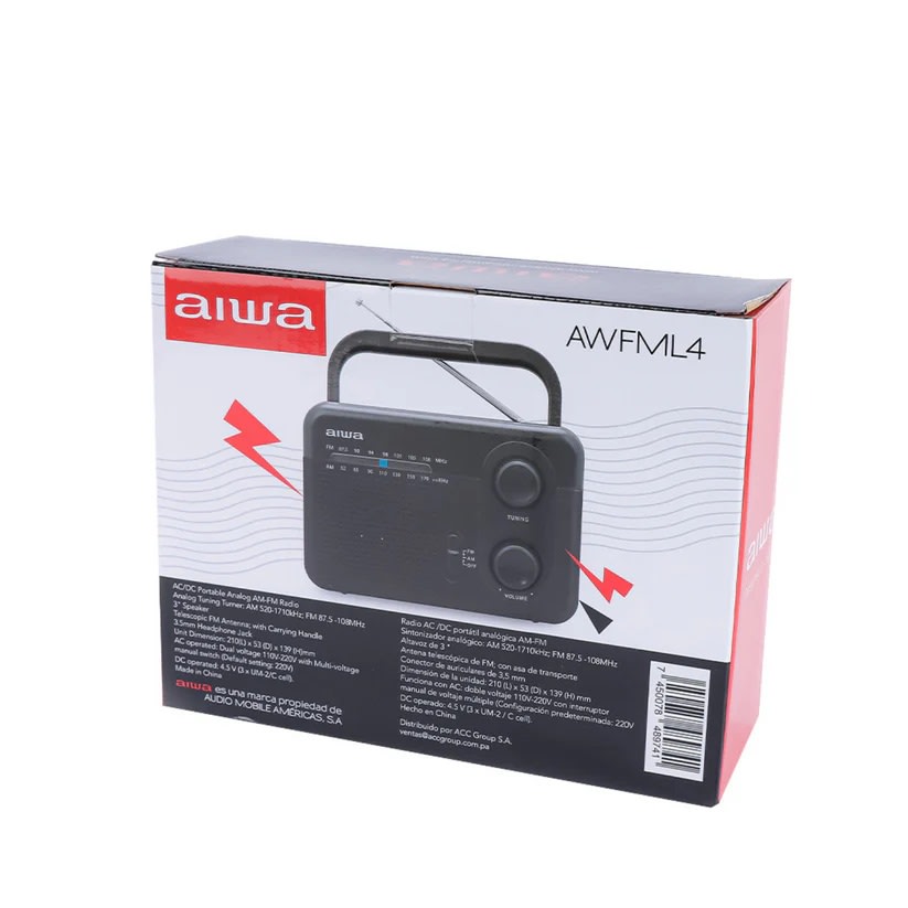 Radio Portátil Aiwa AM/FM/AC/DC AWFML45