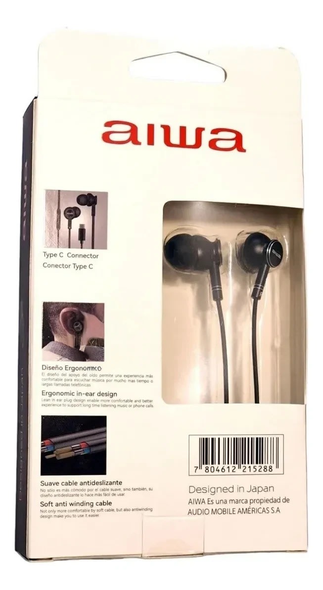 Audífono Manos Libres In-Ears Aiwa AW-i30 Tipo C Negro3
