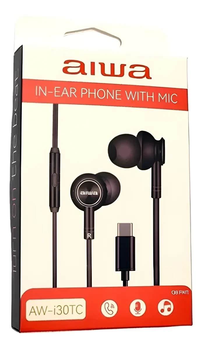 Audífono Manos Libres In-Ears Aiwa AW-i30 Tipo C Negro2