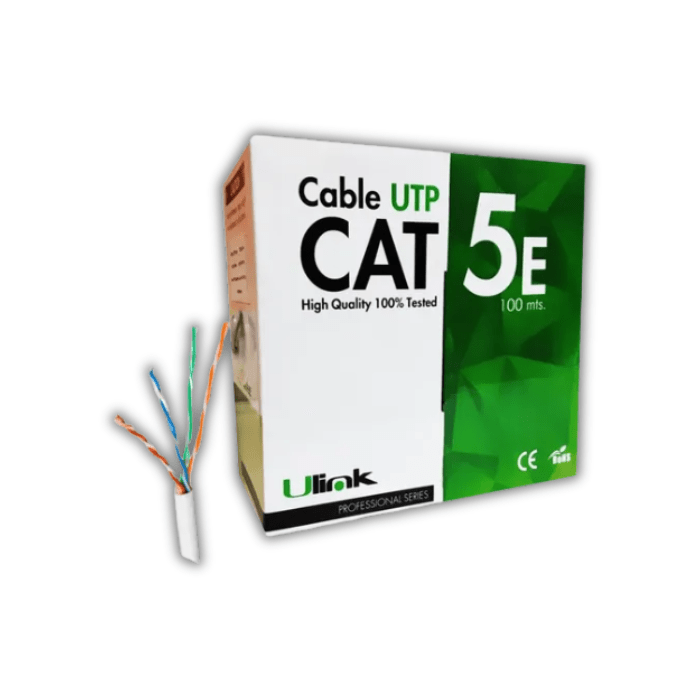 Cable de Red Cat.5e Ulink 24 AWG CCA Rollo 100.0m1