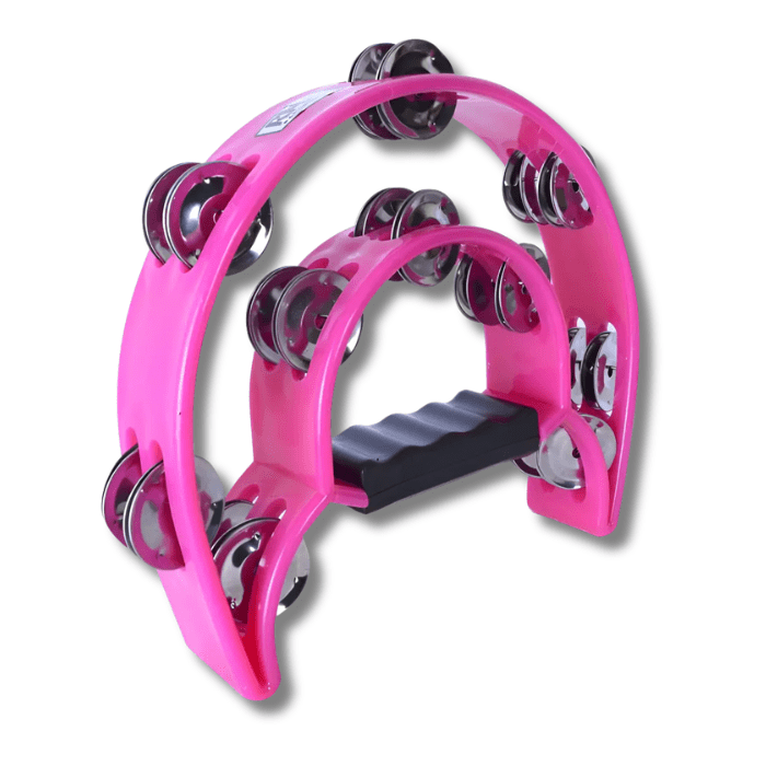 Pandero Plástico Media Luna Hendrix Rosado2