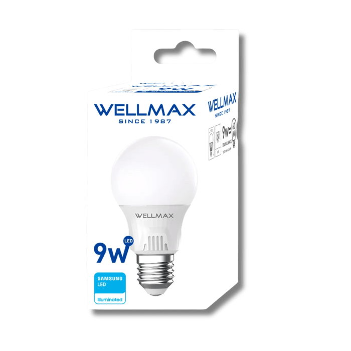 Ampolleta LED WellMax E27 Ballet A60 1un. 9W Luz Fría3