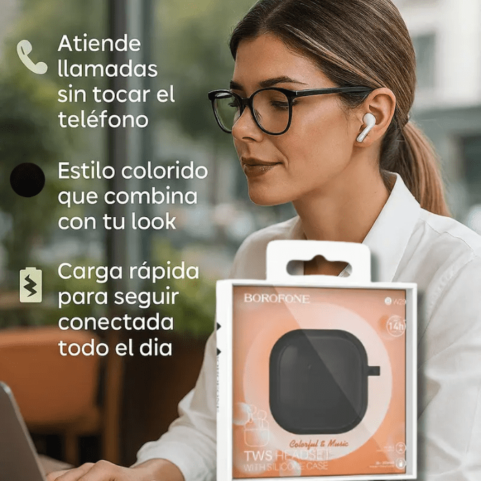 Audífono Bluetooth TWS BOROFONE BW29 Negro3