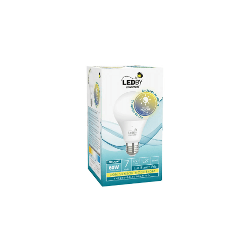 Ampolleta LEDBY Macrotel E27 Luz Fría Sensor Día/Noche1