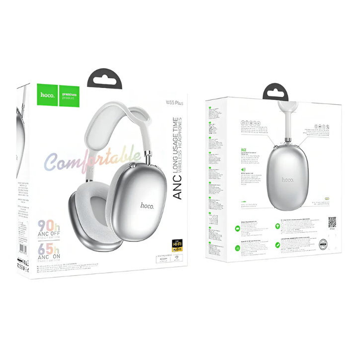 Audífono Bluetooth hoco. W35 Air Plateado3