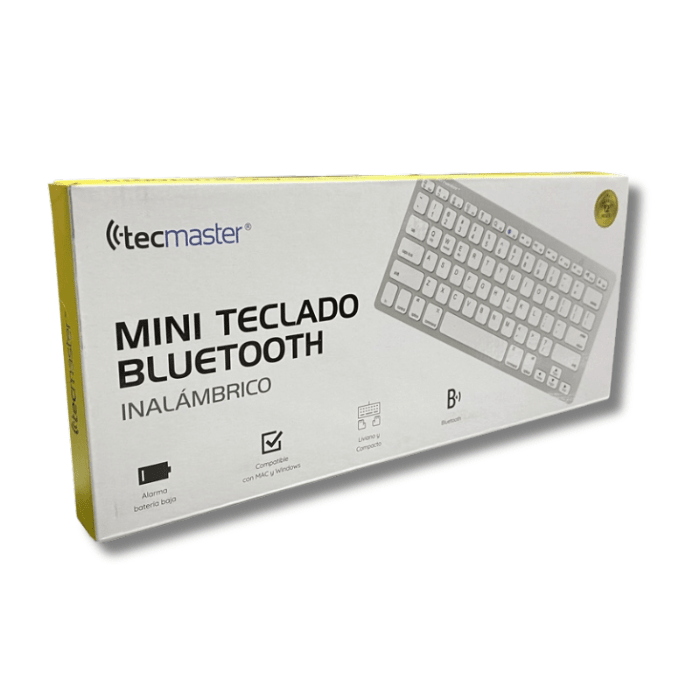Teclado Mini Bluetooth Tecmaster Plateado3
