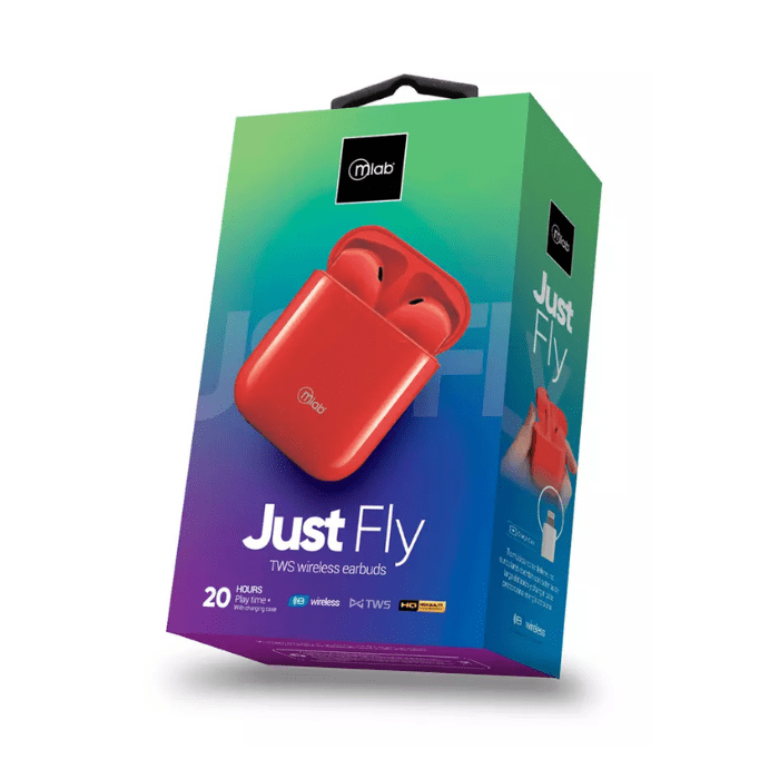 Audífono Mlab Just Fly Bluetooth TWS Rojo3