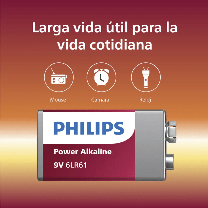 Pila Philips Alcalina 9V3