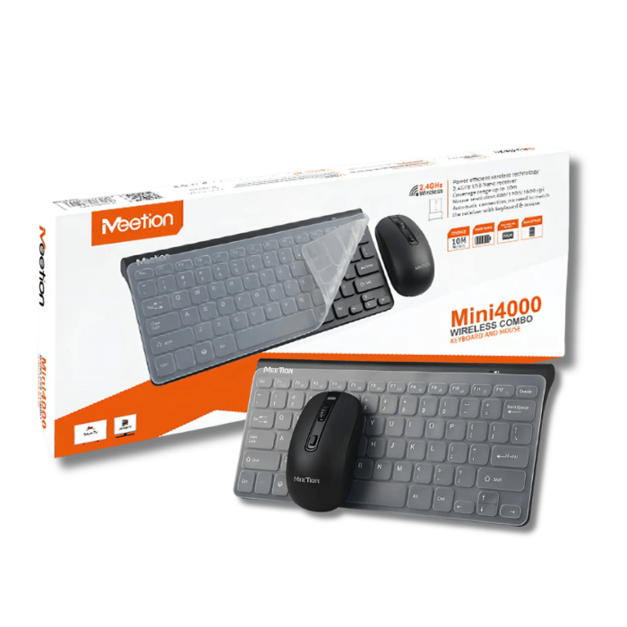 Kit Teclado y Mouse Inalámbrico Meetion Mini4000 Negro4