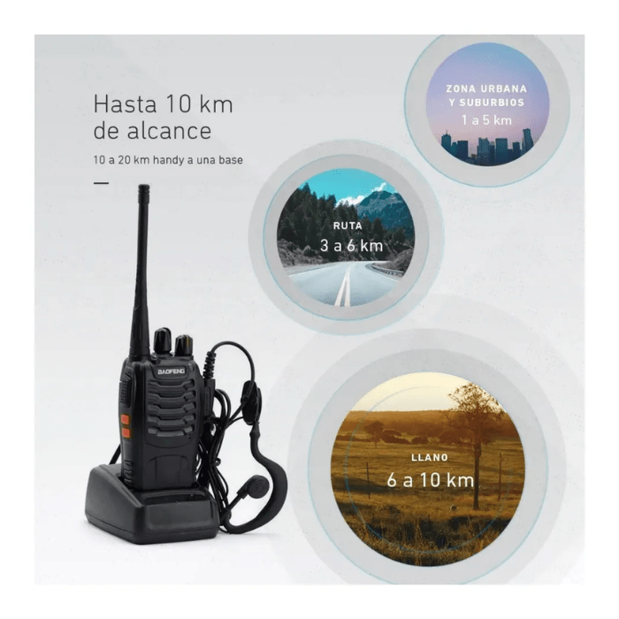 Transmisor Radio Baofeng 2 Vías Kit BF-666S Negro5