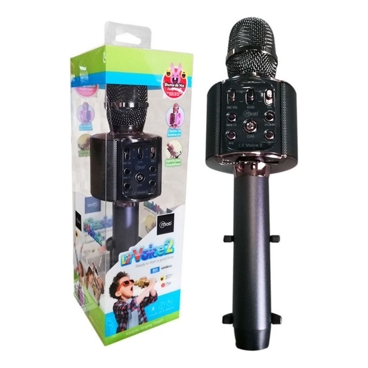 Micrófono Karaoke Mlab Lil' Voice Fun+ Bluetooth/TWS Dorado4