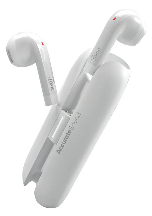 Audífono Bluetooth TWS Mlab Accurate Sound Blanco1