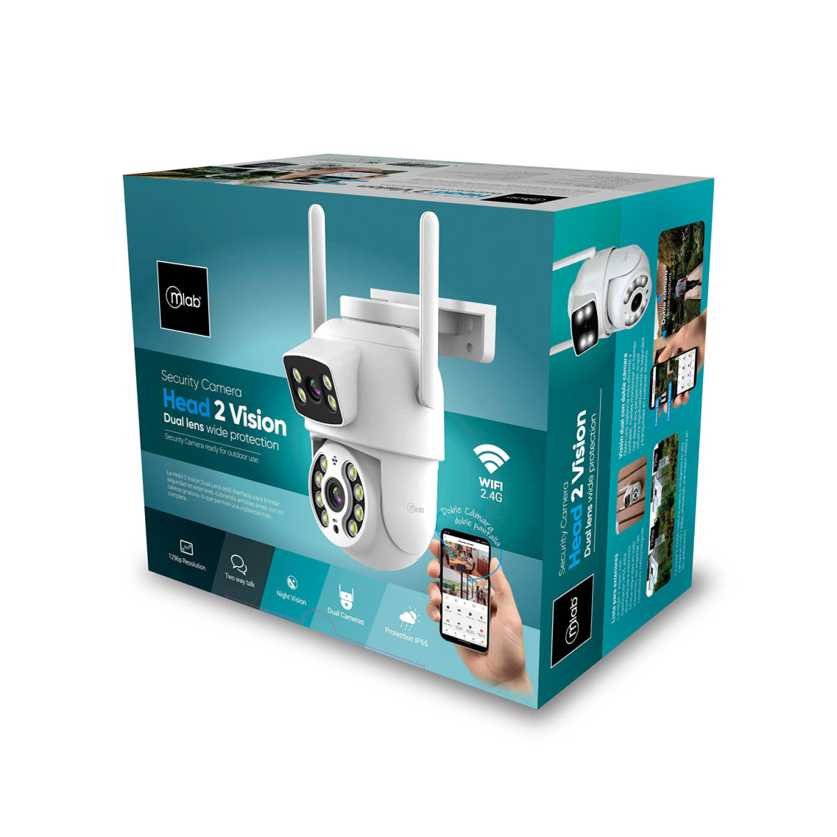 Cámara IP Mlab Wi-Fi Dual Lens 1080p IP65 Exterior4
