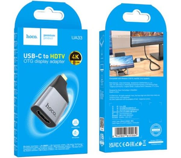 Adaptador USB Tipo C a HDMI hoco. UA33 4K2
