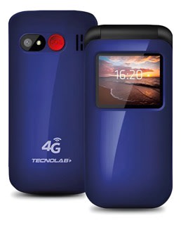 Celular Senior Tecnolab 4G TL456 Shell Shape + Chip Entel - Azul1