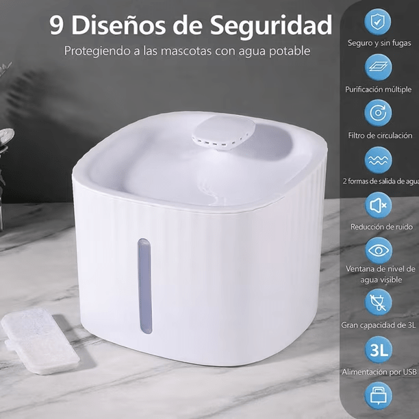Bebedero Automático para Mascotas Incluye Filtro Agua7