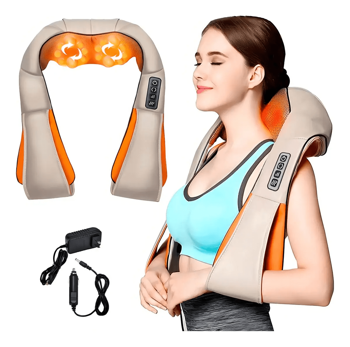 Masajeador Eléctrico Cuello Hombro Espalda Beige2