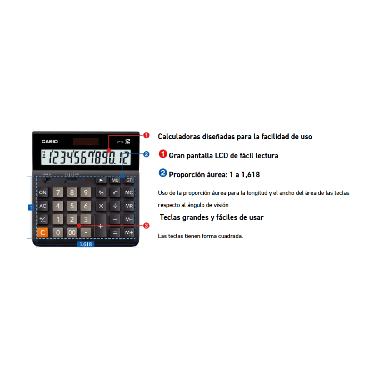 Calculadora Casio DH-14 Escritorio Negra3