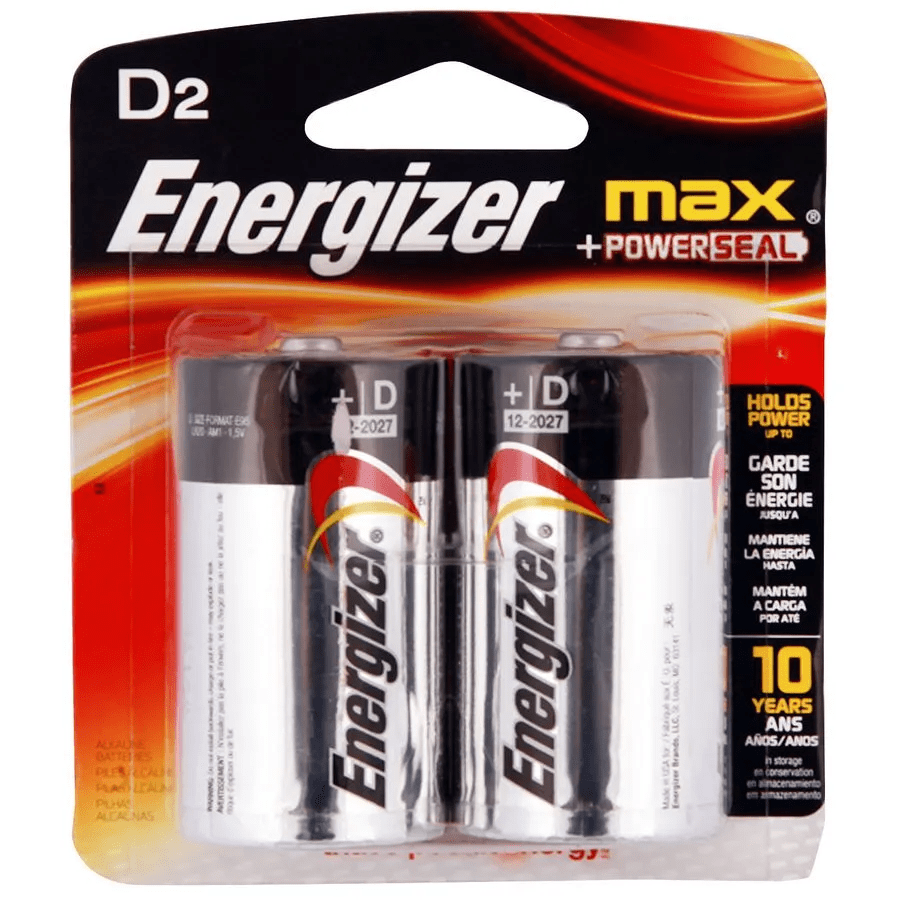 Pila Alcalina Energizer 1.5 V 2un. D2