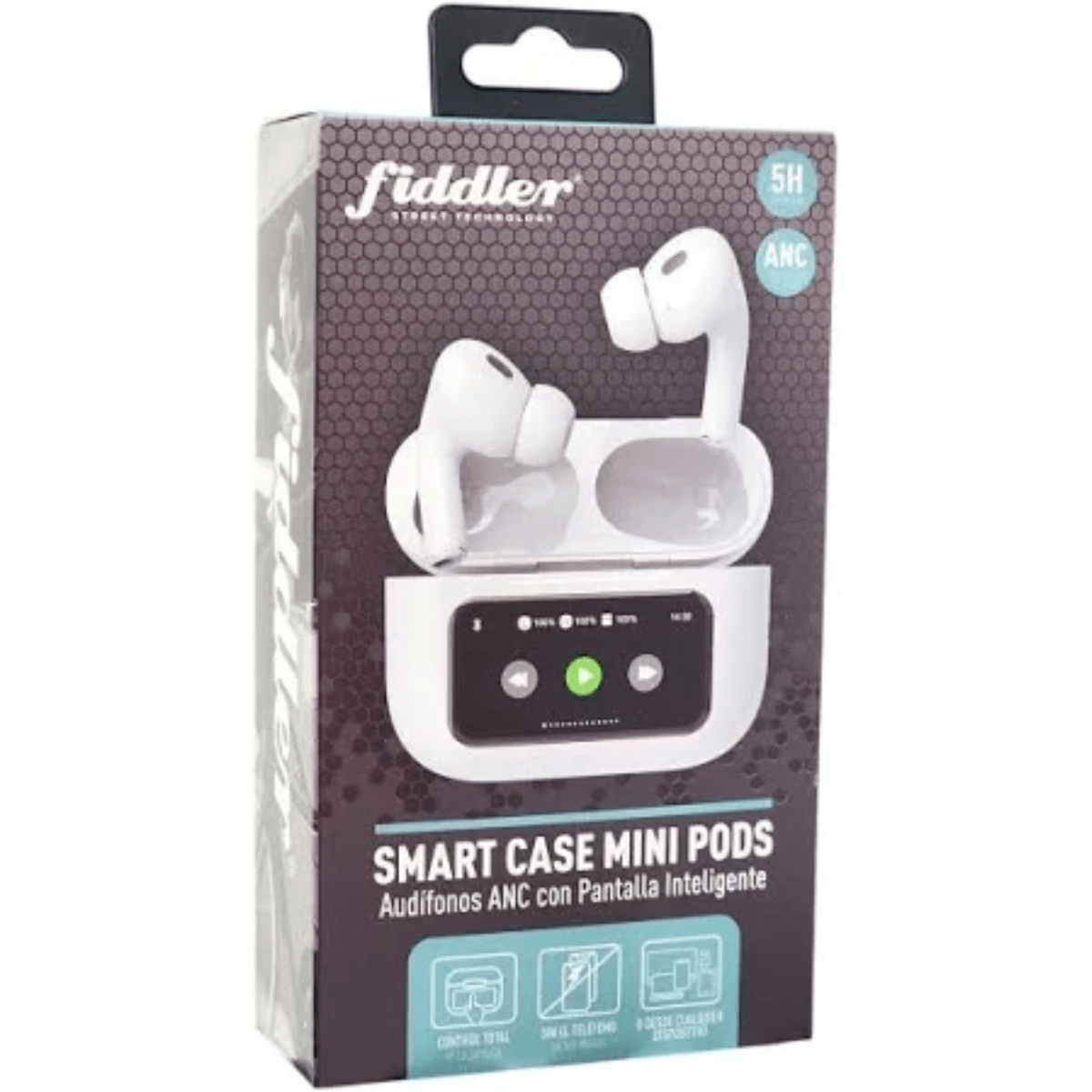 Audífono Bluetooth TWS Fiddler Pantalla Touch FD-T95