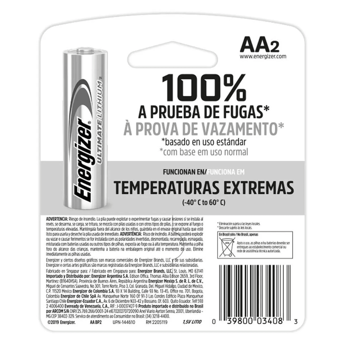 Pila Litio Energizer Blister 2 un. 1.5 V AA3
