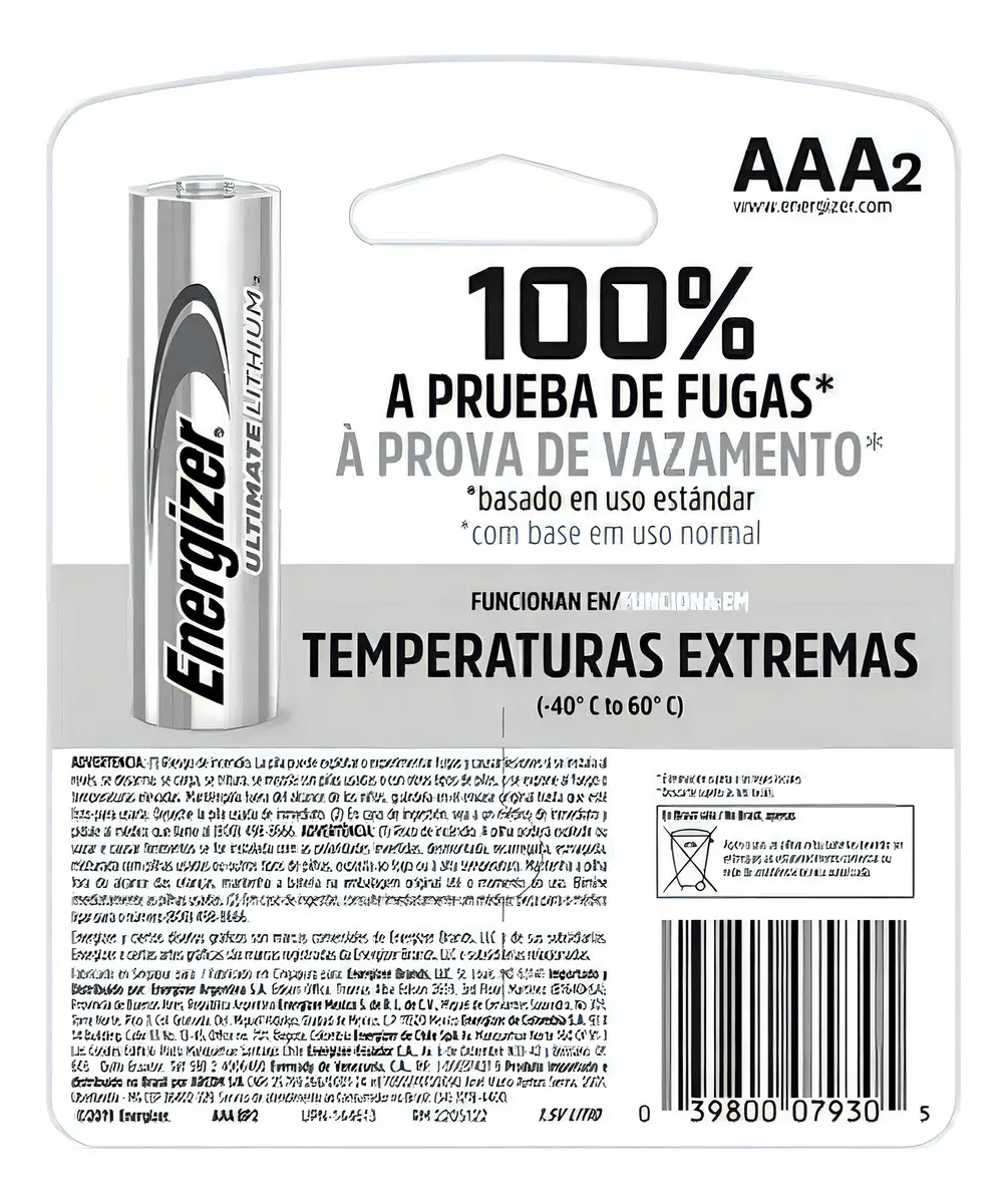 Pila Litio Energizer Blister 2 un. 1.5 V AAA3