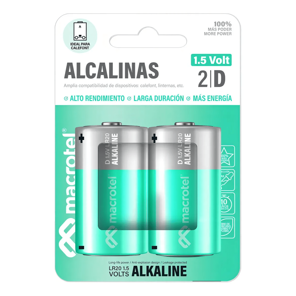 Pila Alcalina Macrotel 2un. D1
