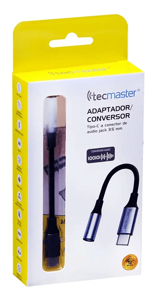 Adaptador Tipo-C a Jack 3.5mm Tecmaster Gris2