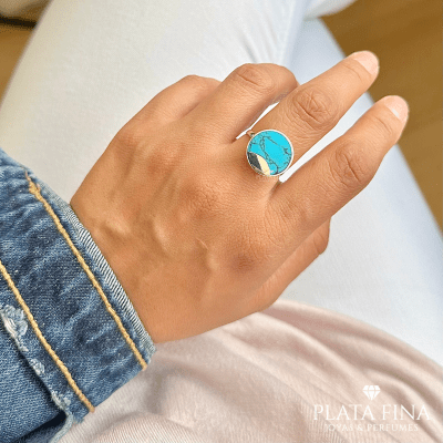 Anillo Plata Resina Turquesa1
