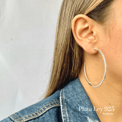 Argollas Plata Rodinada Maxi Lisa1