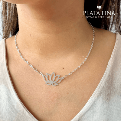 Collar Plata Flor de Loto1