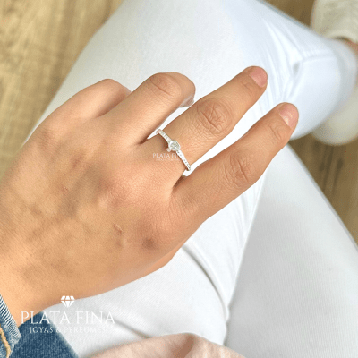Anillo Plata Cintillo y Corazón1