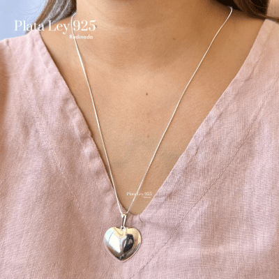 Collar Plata Rodinado Amor1