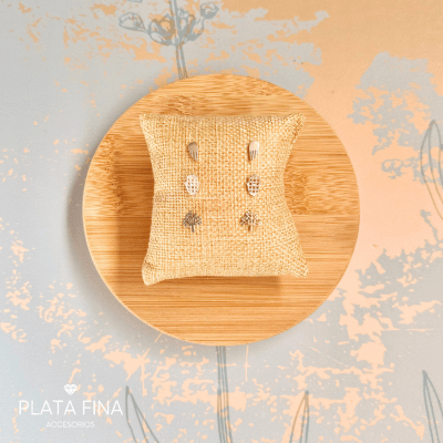 Set Plata Mini Aros Amuletos1