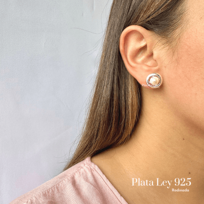 Aros Plata Rodinada Perla1