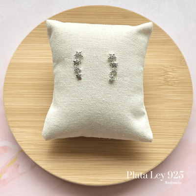 Aros Plata Rodinada Estrellas Circón1