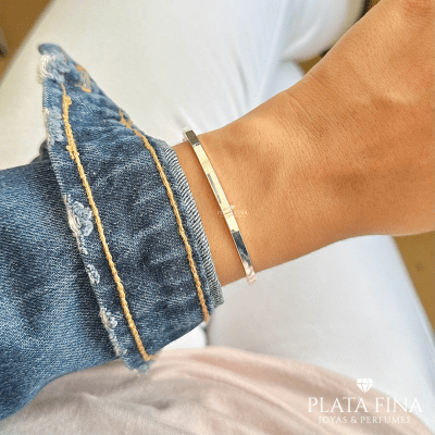 Pulsera Plata Esclava Cuadrada1