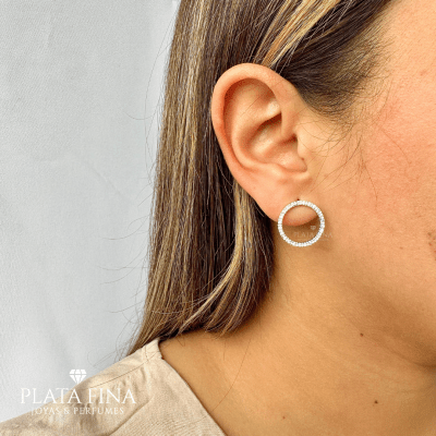 Aros Plata Circular con Circón1