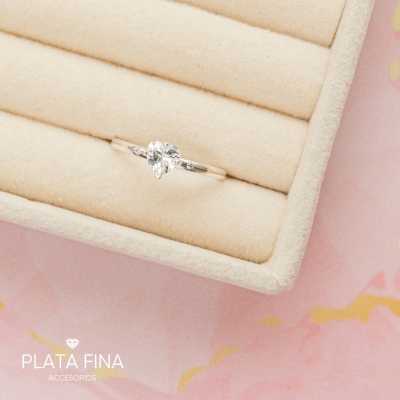 Anillo Plata Circonita Solitario Amor1