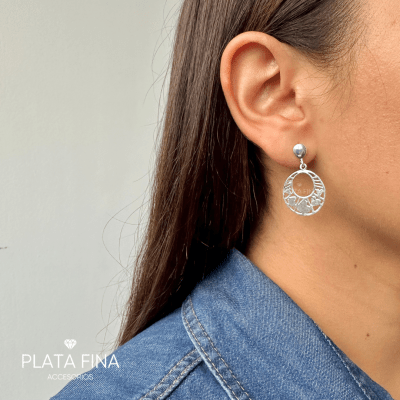 Aros Plata Circular con Corazones1